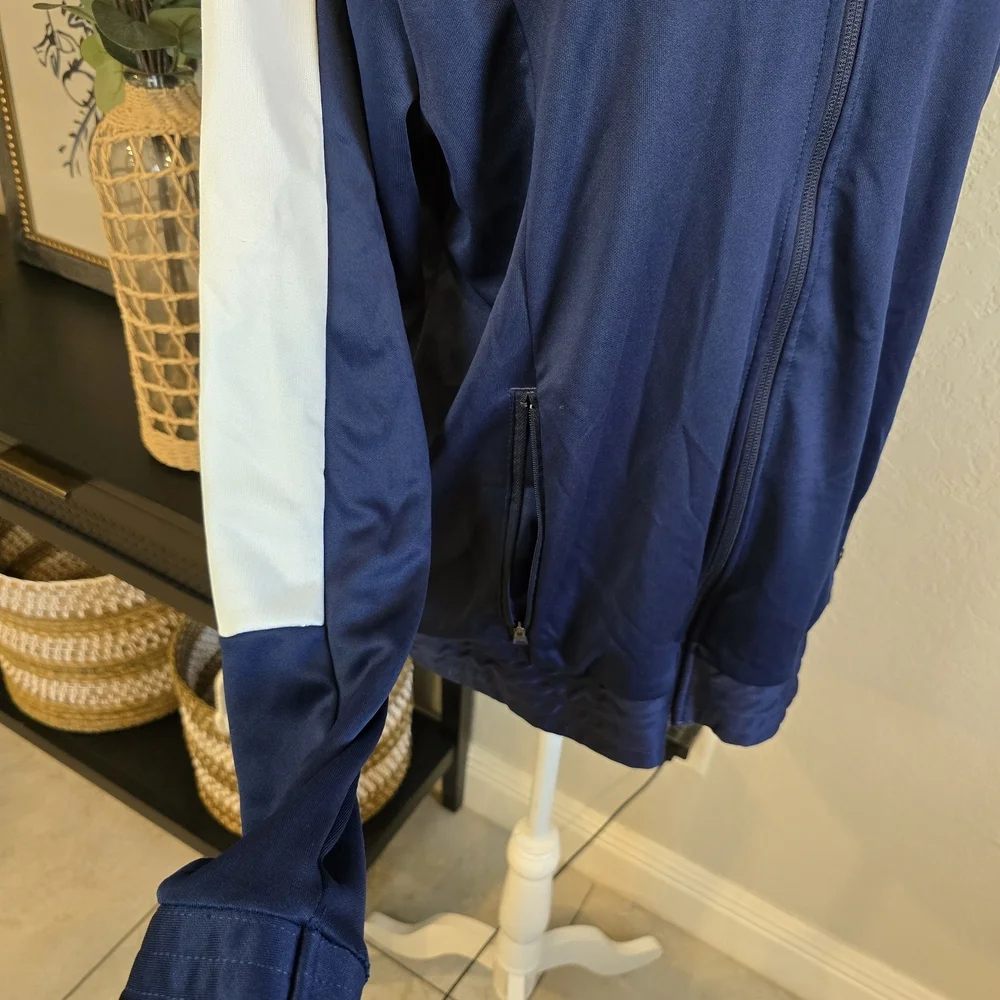 Nike Air Jordan Men's Blue And White Full Zip Track Jacket L